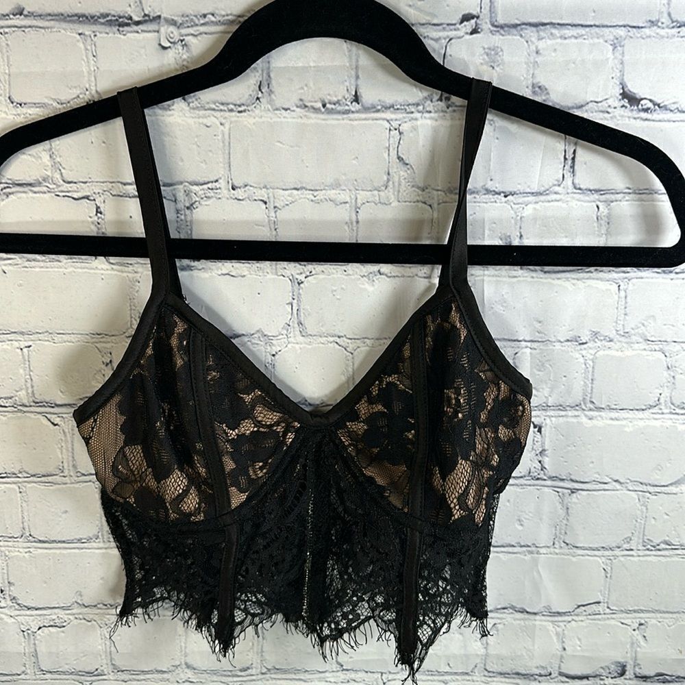 Tiger Mist Black Lace Corset Top - Adjustable Straps - Size XS - Never Worn